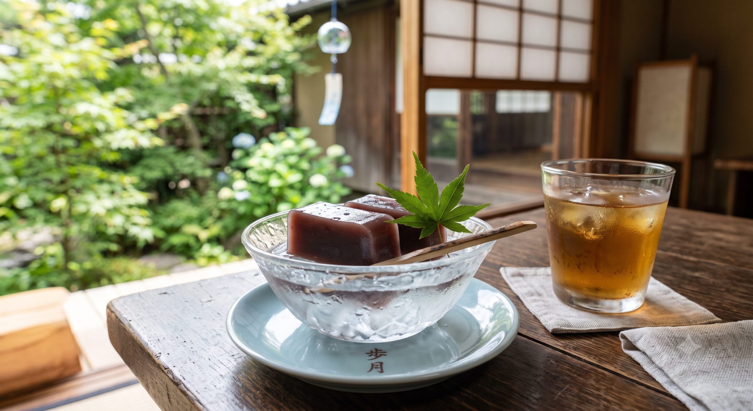夏の陽射しと、ひんやり水羊羹